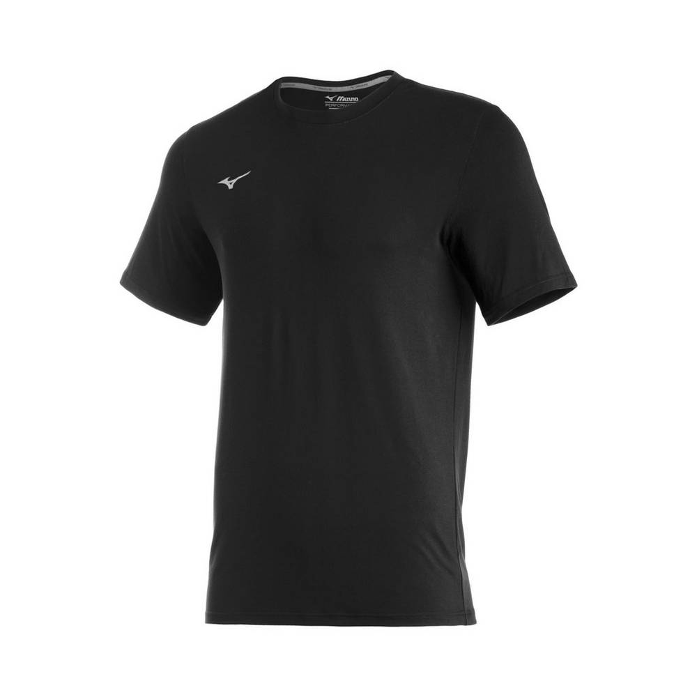 Panske Tričko Mizuno Comp Diamond Short Sleeve Crew Baseball Čierne Vypredaj XWFQ27439